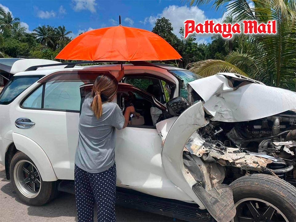 Krabi rescue race saves woman trapped inside SUV after pickup crash