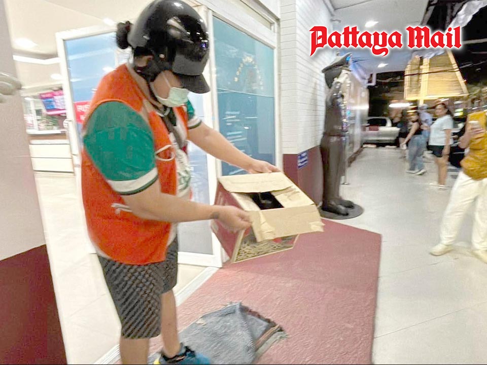 Pattaya motorcycle taxi driver arrives at police station with bat seeking help