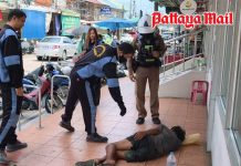 Sattahip Mayor sends team after drunk man alarms tourists and hurts local shops