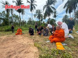 Monks bless Huai Yai burial site where five murder victims were found
