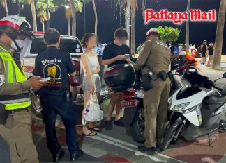 Chinese motorcyclist causes chaos after near-miss at Pattaya crosswalk