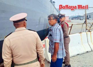 Sailor lost at sea for 4 days found against navy warship at Sattahip port