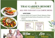 Unlimited À La Carte Dinner at Thai Garden Resort Pattaya on 15 August
