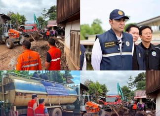 Thailand speeds Nan flood cleanup with heavy equipment after waters recede