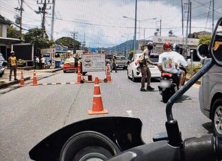 Two Emirati men rounded up after fleeing Phuket checkpoint and kicking officer’s bike