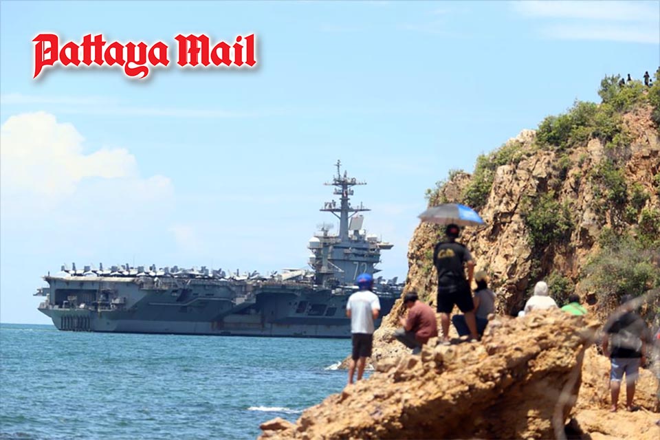USS Abraham Lincoln departs Thailand as crowds gather to see carrier off