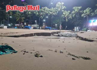 Pattaya gives the beach time to recover after major floods