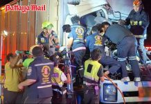 Two trapped in mangled six-wheel truck after violent intersection crash