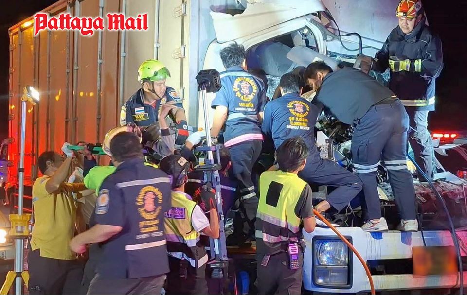 Two trapped in mangled six-wheel truck after violent intersection crash