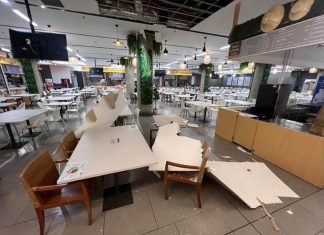 Ceiling collapses in Parliament canteen, narrowly missing crowds