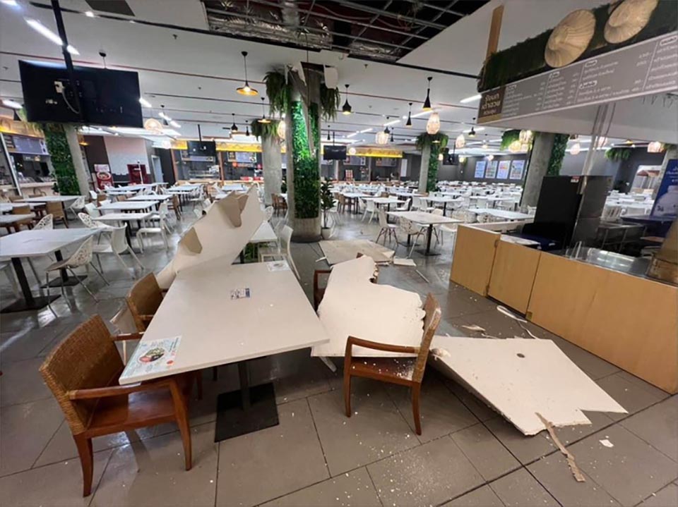 Ceiling collapses in Parliament canteen, narrowly missing crowds