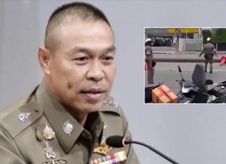 Bangkok police probe officers seen throwing traffic cone at fleeing motorbike