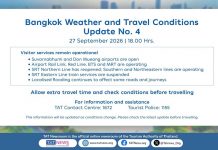 TAT updates Bangkok travel advice amid flooding and transport disruptions