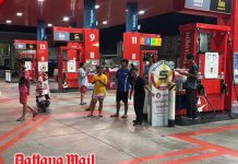Gunfire erupts at Pattaya petrol station after drug suspect smashes office and flees police