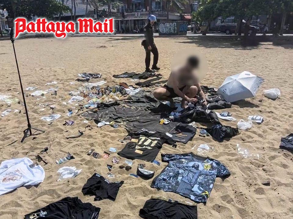 Pattaya officials tell foreign content creator to clear clothes and props from beach