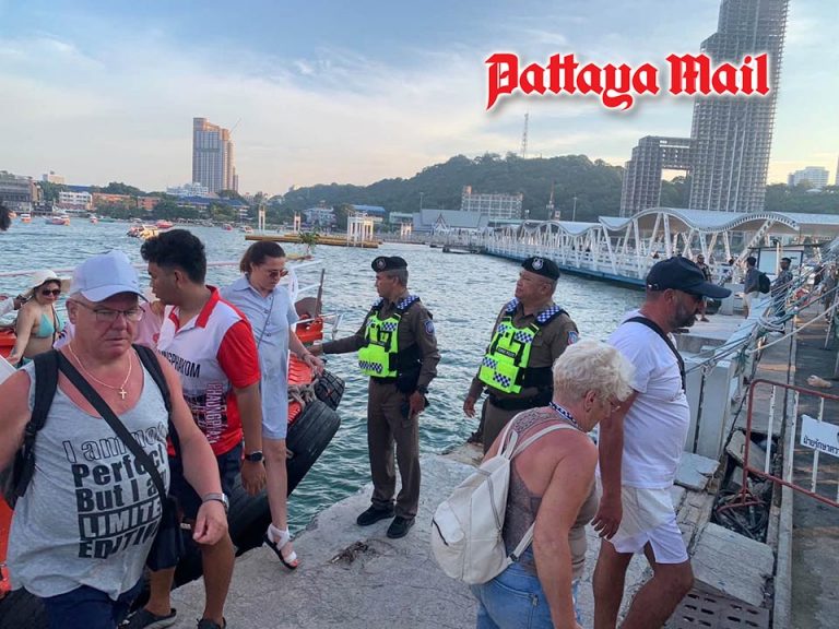 Calmer seas bring no break for Pattaya Tourist Police at Bali Hai Pier ...