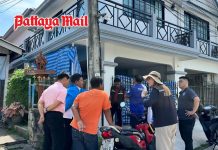 Pattaya councilors investigate construction encroachment complaint behind temple