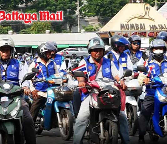 Pattaya switches 5,281 motorcycle taxi drivers from orange to blue vests