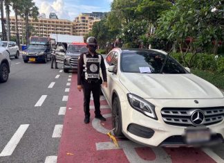 Pattaya Beach parking rules apply to everyone, with towing and fines for violators