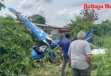 Small plane crashes in East Pattaya field, injuring pilot