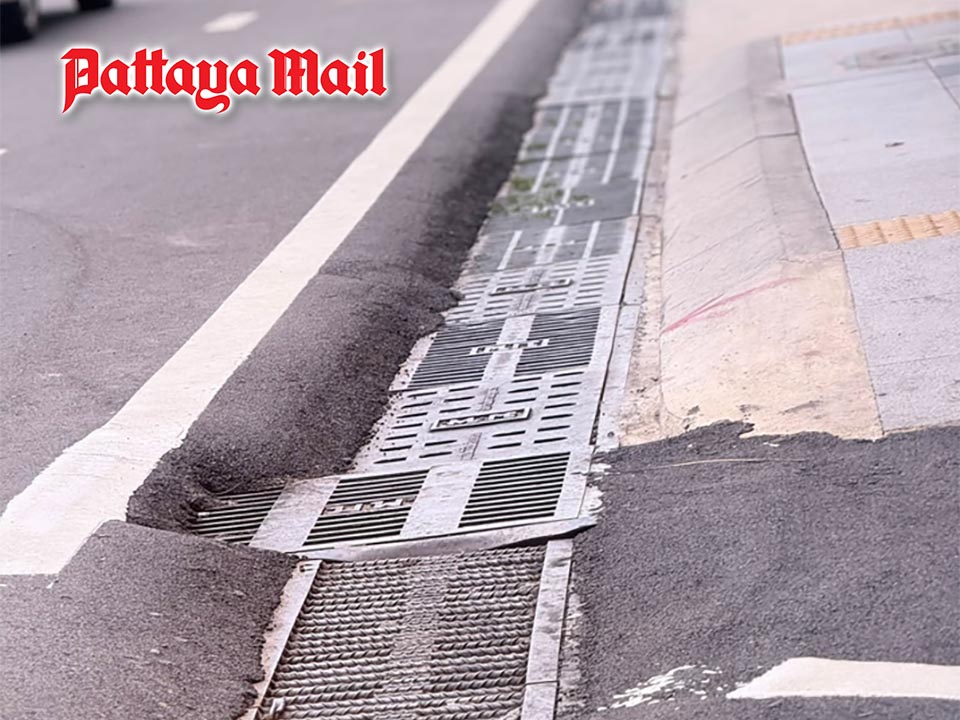 Pattaya roadworks draw complaints over uneven asphalt and low drainage grilles