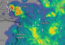 Pattaya skies turn striking red over the bay with light rain expected