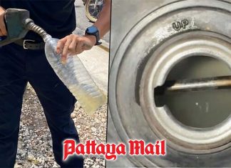 Kamphaeng Phet motorcyclist gets water instead of petrol from coin-operated pump