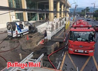 Minivan catches fire outside emergency department at Phuket hospital