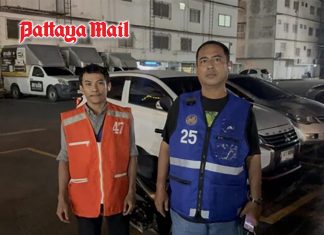 Pattaya motorcycle taxi drivers question dark blue vests over night safety
