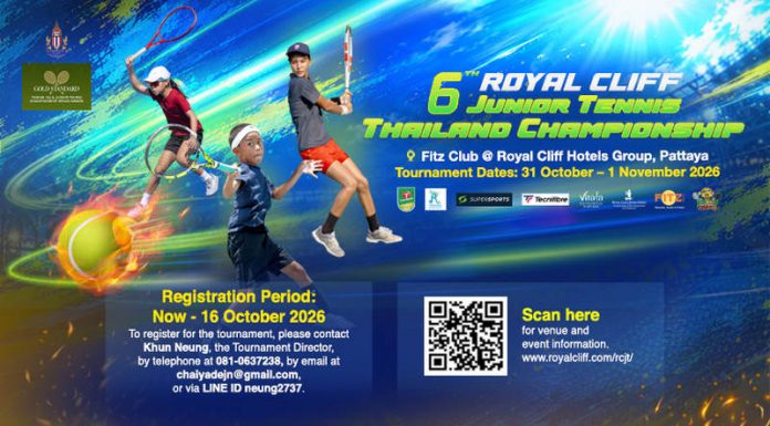 The 6th Royal Cliff Junior Tennis Thailand Championship serves up an exciting weekend for young players