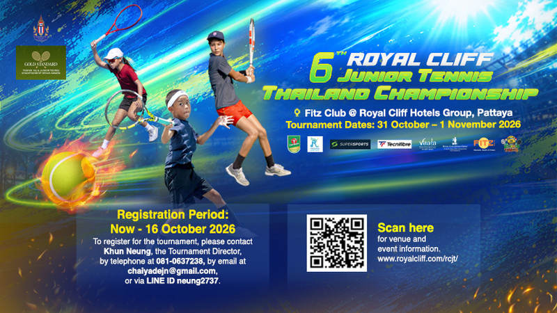 The 6th Royal Cliff Junior Tennis Thailand Championship serves up an exciting weekend for young players
