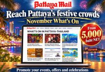 Reach Pattaya’s festive crowds with our November ‘What’s On’ from 5,000 baht NET